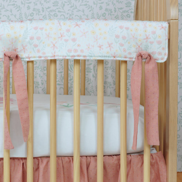 Crib Rail Cover | Spring Floral in Mint