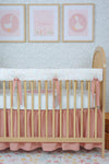 Gathered Crib Skirt | Sunset Rose x Chambray