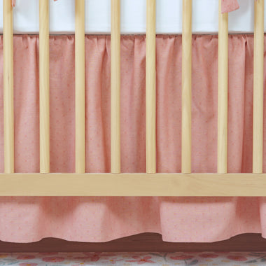 Gathered Crib Skirt | Sunset Rose x Chambray