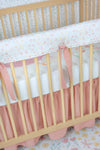 Gathered Crib Skirt | Sunset Rose x Chambray