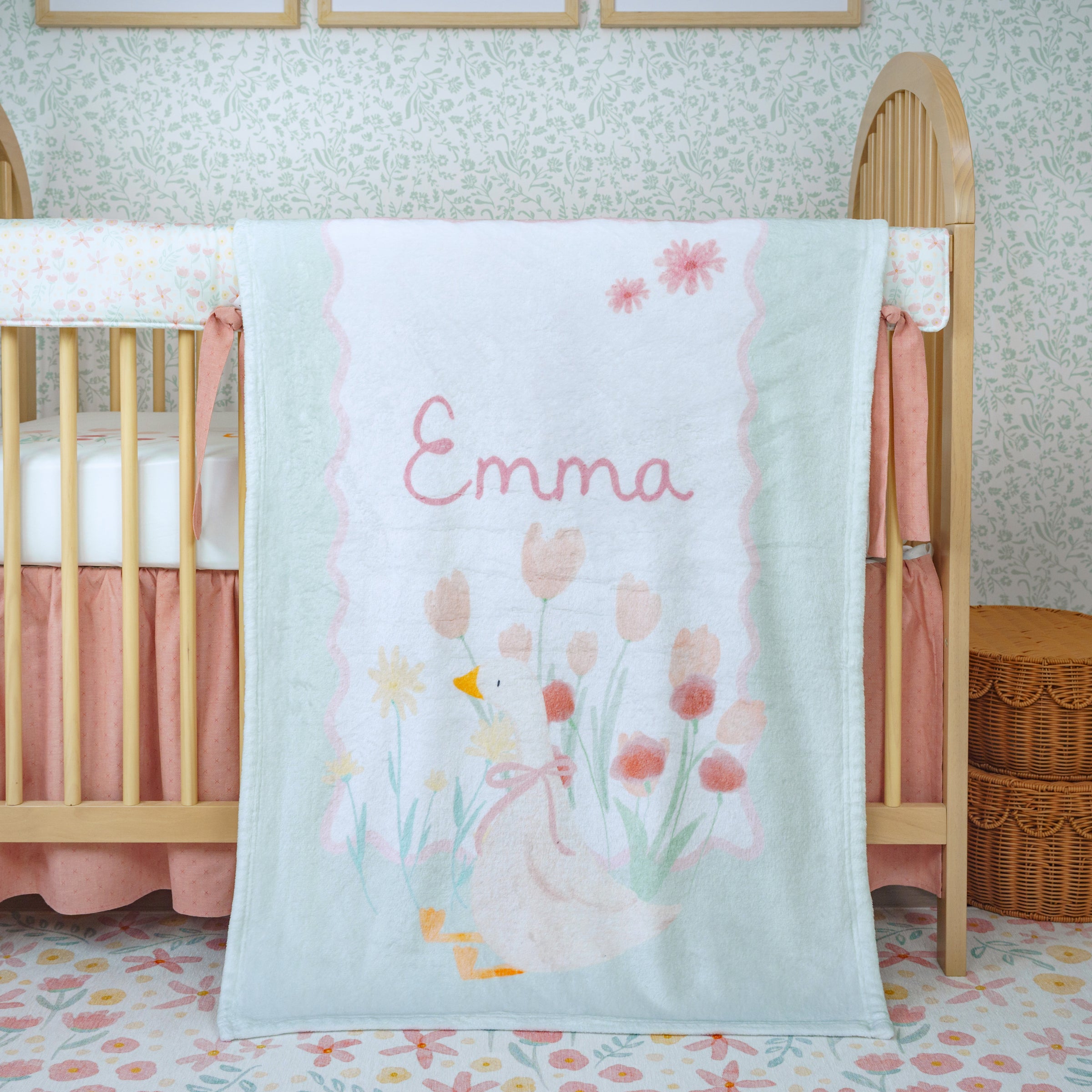 Minky Blanket | Tulip Meadow Goose