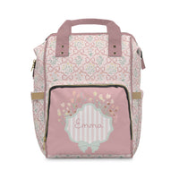 Backpack Diaper Bag | Garden Ribbon Crest