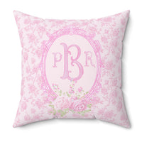 Throw Pillow | Pink Parlor Monogram
