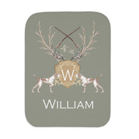 Sherpa Minky Blanket | Antler Crest