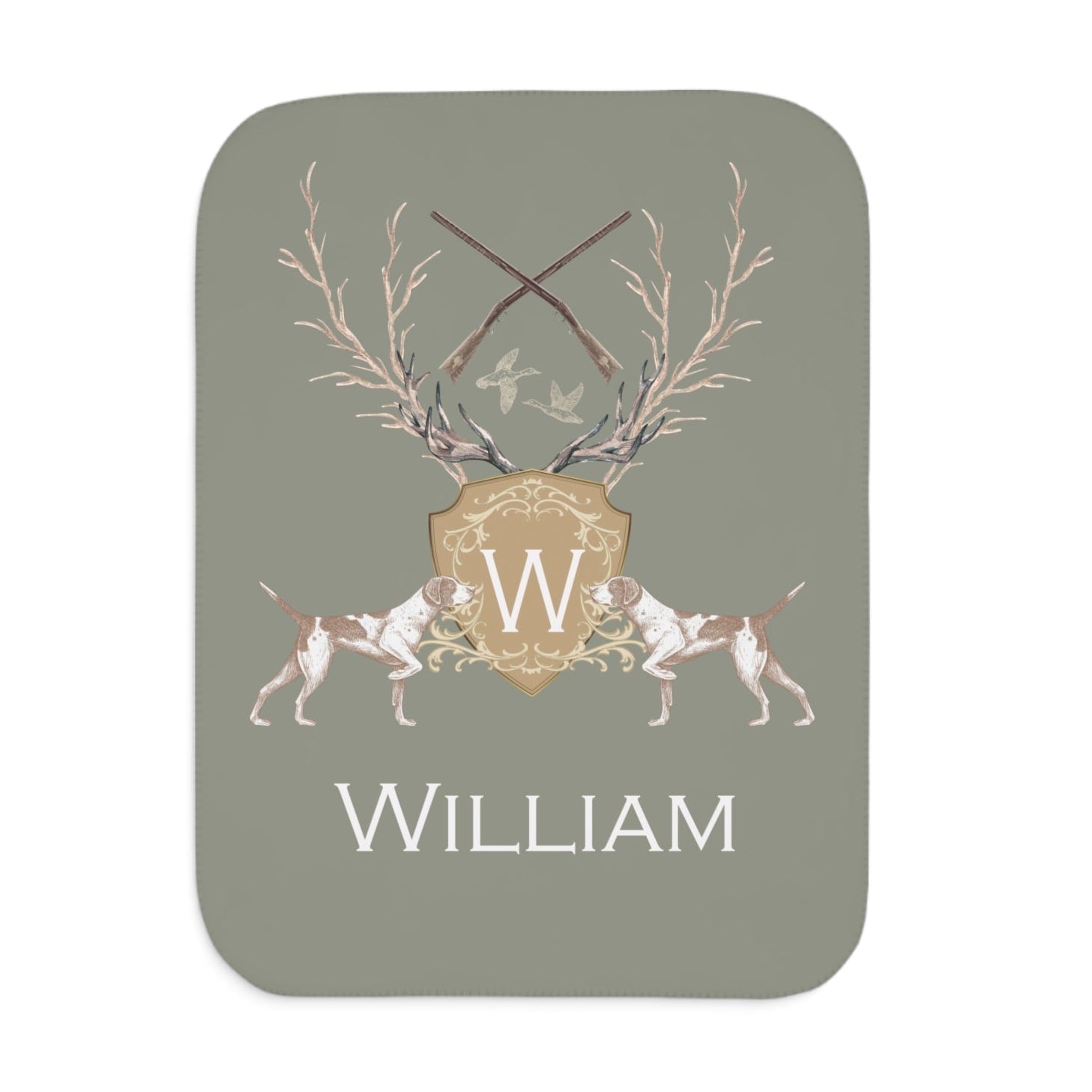 Sherpa Minky Blanket | Antler Crest