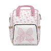Fancy Bow Personalized Backpack Diaper Bag