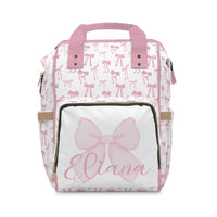 Fancy Bow Personalized Backpack Diaper Bag