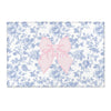 Fancy Bow Blue Toile Personalized Nursery Rug