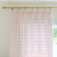 Curtain Panel | Baby Pink Watercolor Gingham