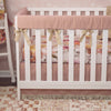 Dusty Rose Metallic Linen Crib Rail Cover