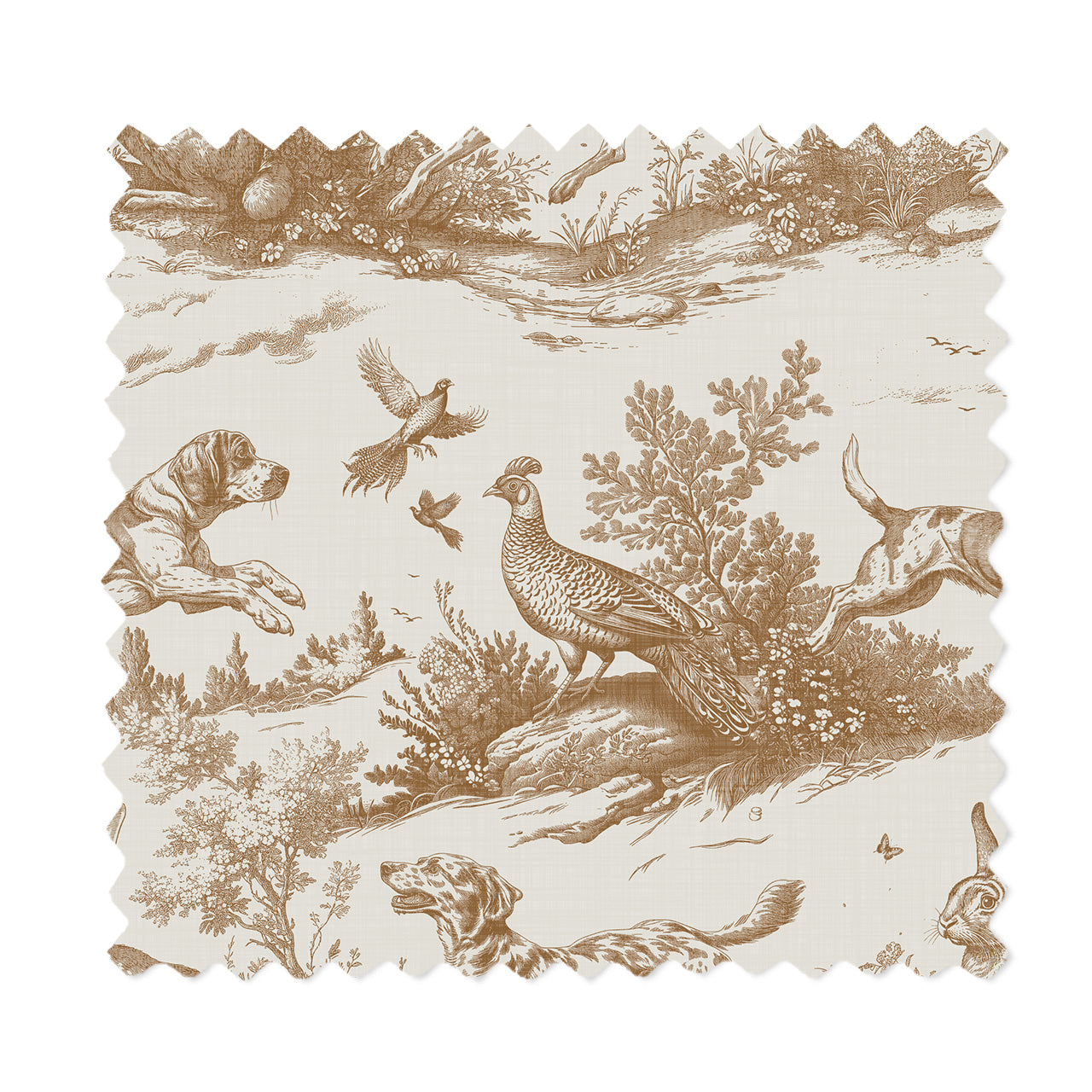 Hunting Toile Tobacco Swatch