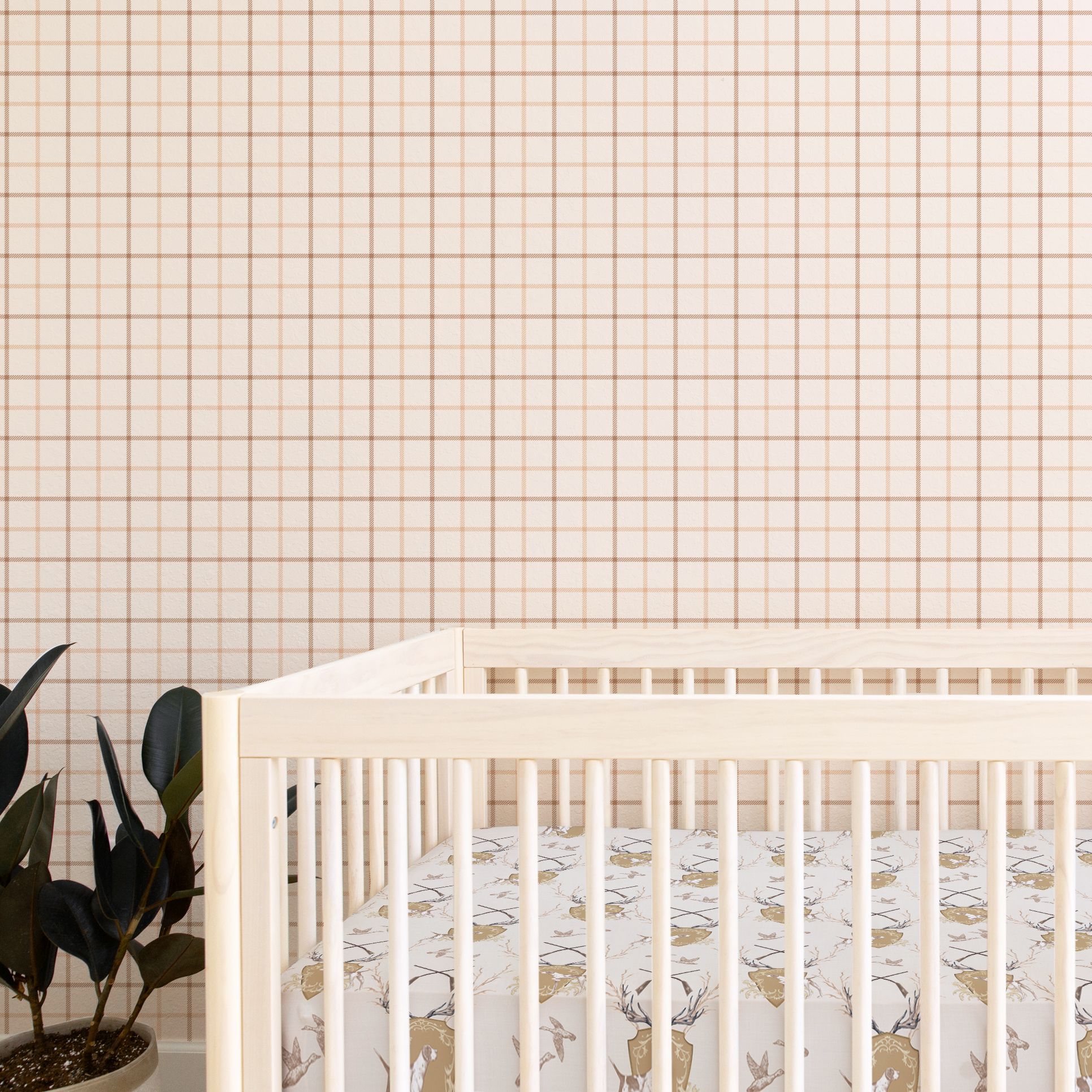 Peel & Stick Wallpaper | Chestnut Grid