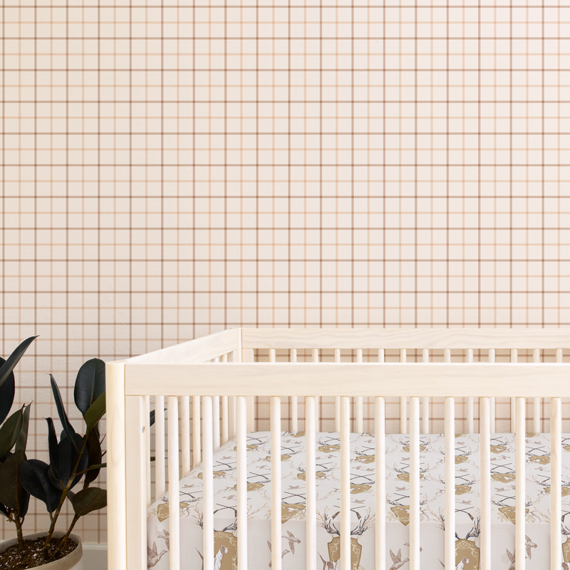 Peel & Stick Wallpaper | Chestnut Grid