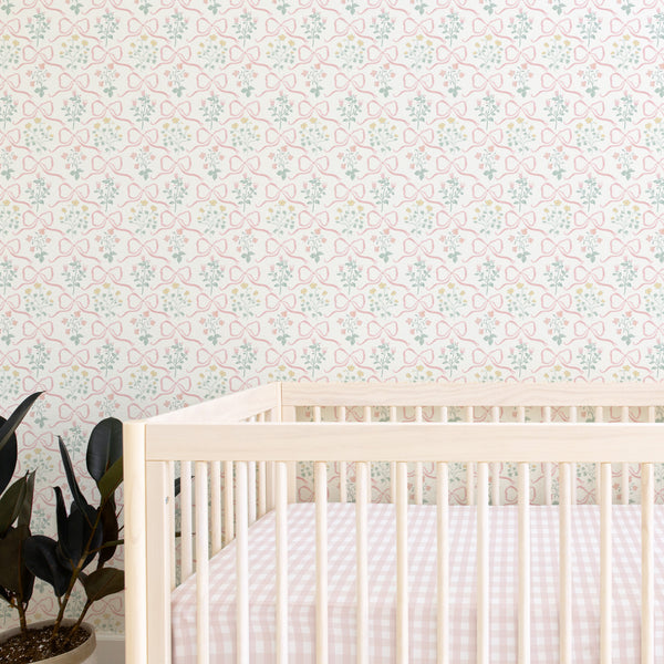Peel & Stick Wallpaper | Garden Ribbon in Cream