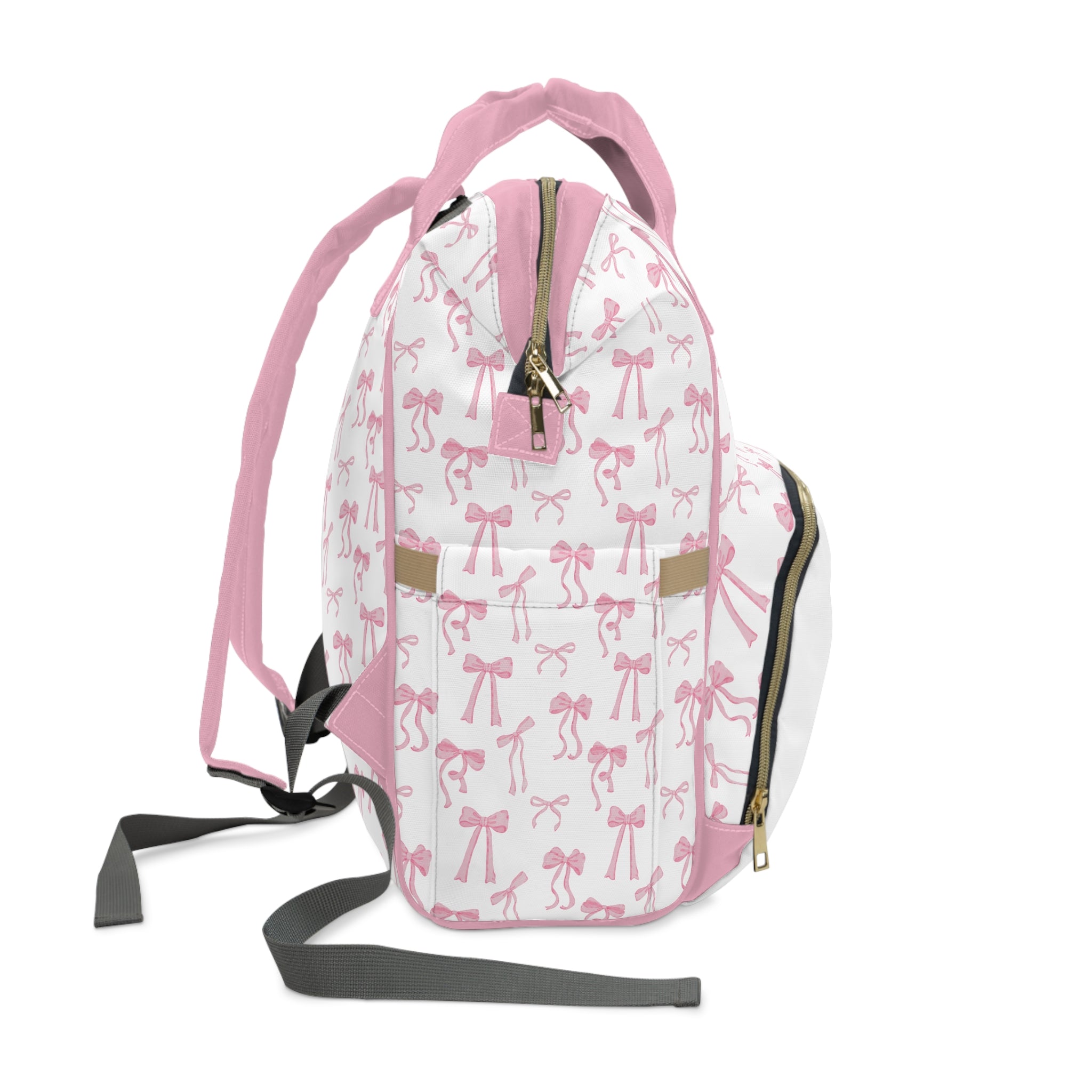 Fancy Bow Personalized Backpack Diaper Bag