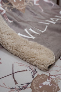 Sherpa Minky Blanket | Antler Crest