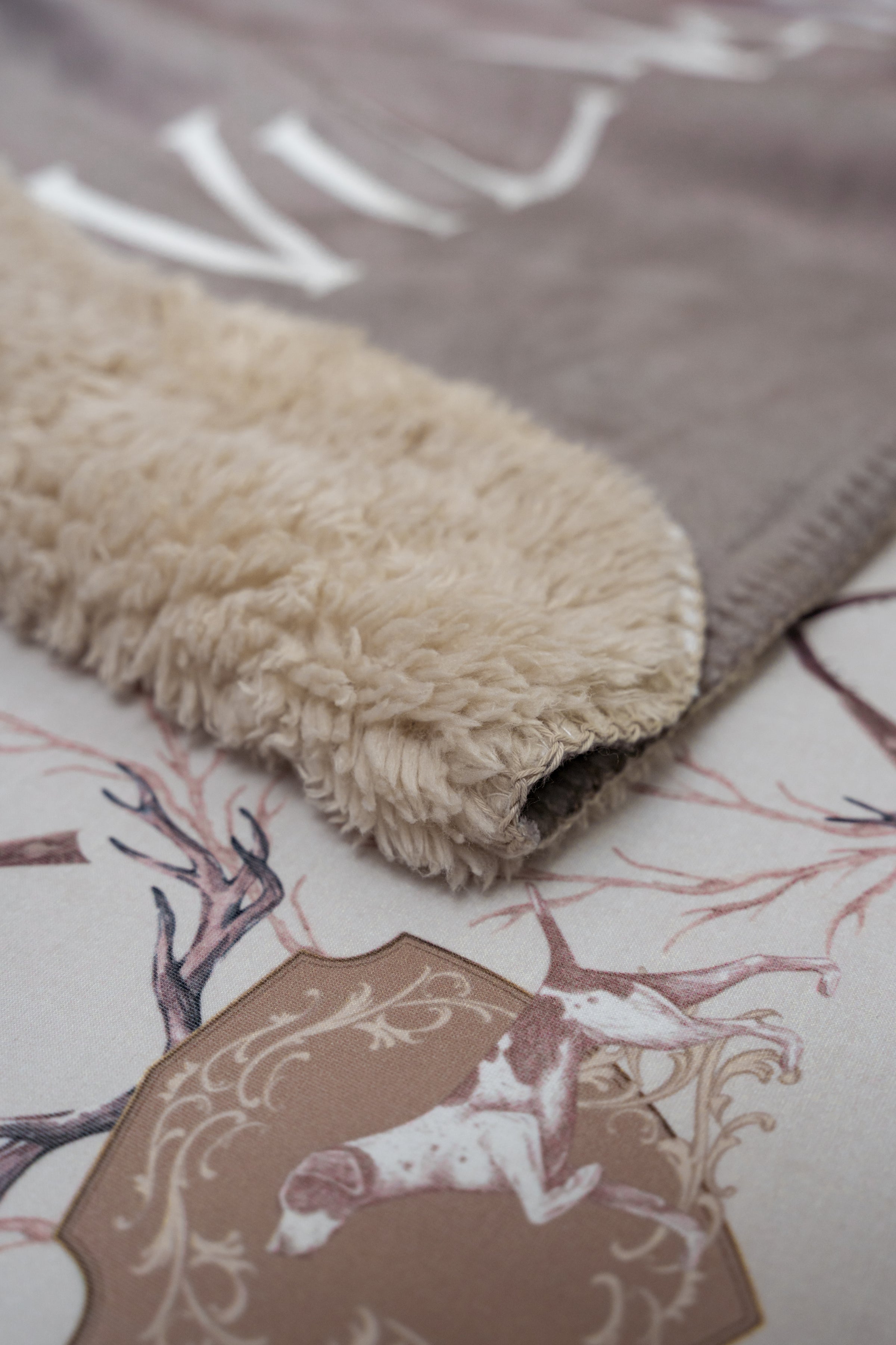 Sherpa Minky Blanket | Antler Crest