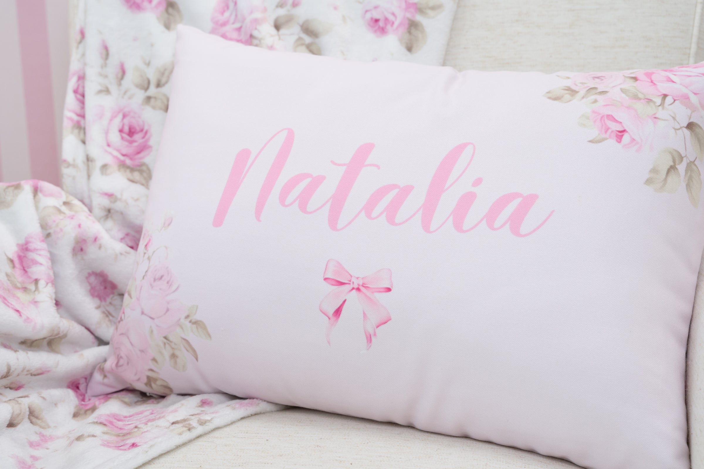 Throw Pillow | Personalized English Rose
