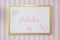 Personalized Nursery Art | Petite Rosette Bow
