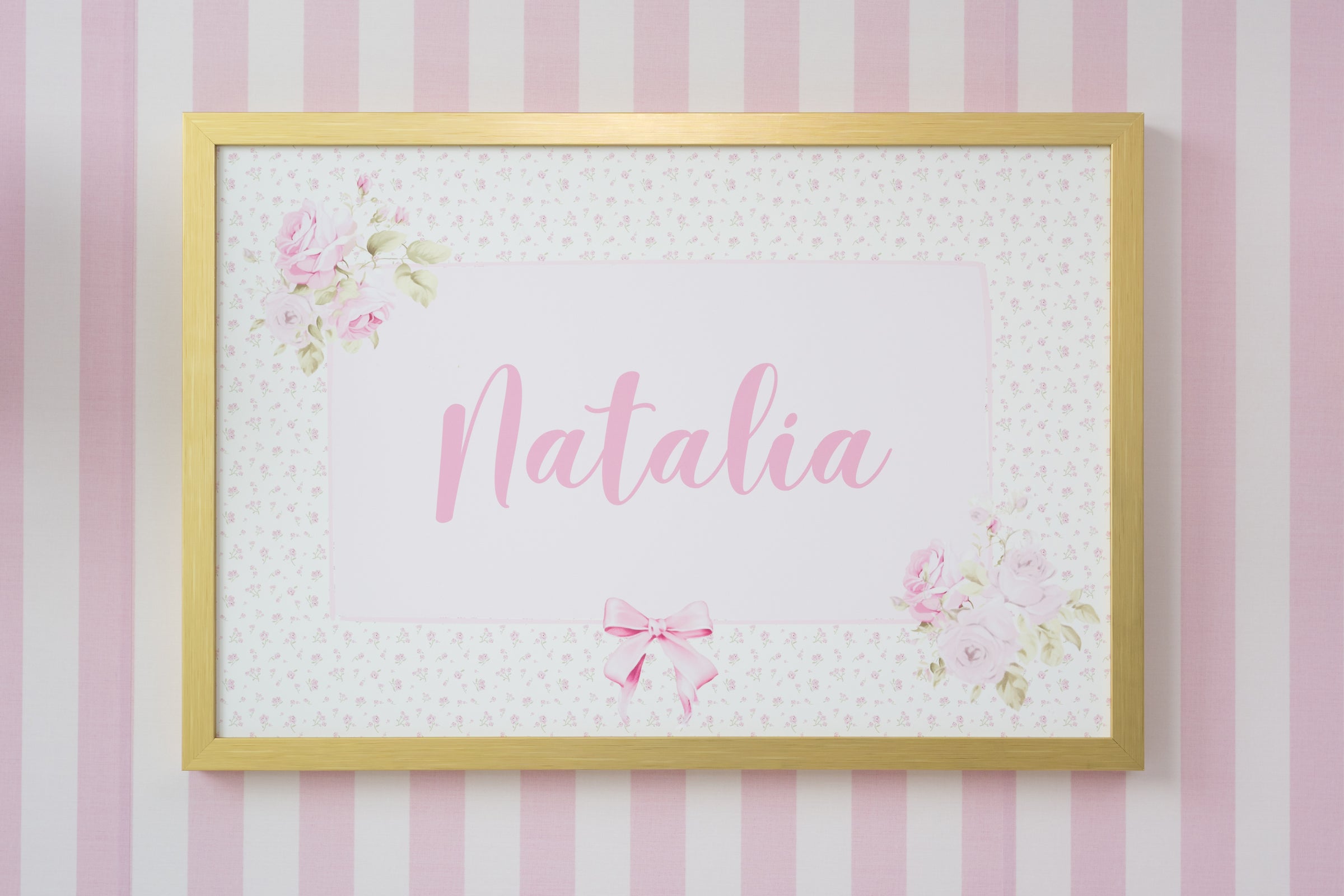 Personalized Nursery Art | Petite Rosette Bow