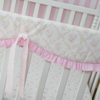 Crib Rail Cover | Scalloped Blushing Trellis