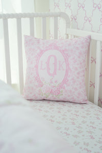 Throw Pillow | Pink Parlor Monogram