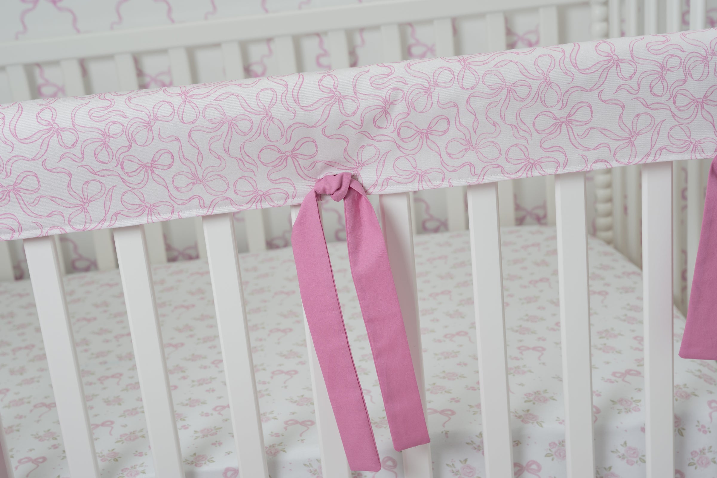 Crib Rail Cover | Pink Promise + Pretty Bows