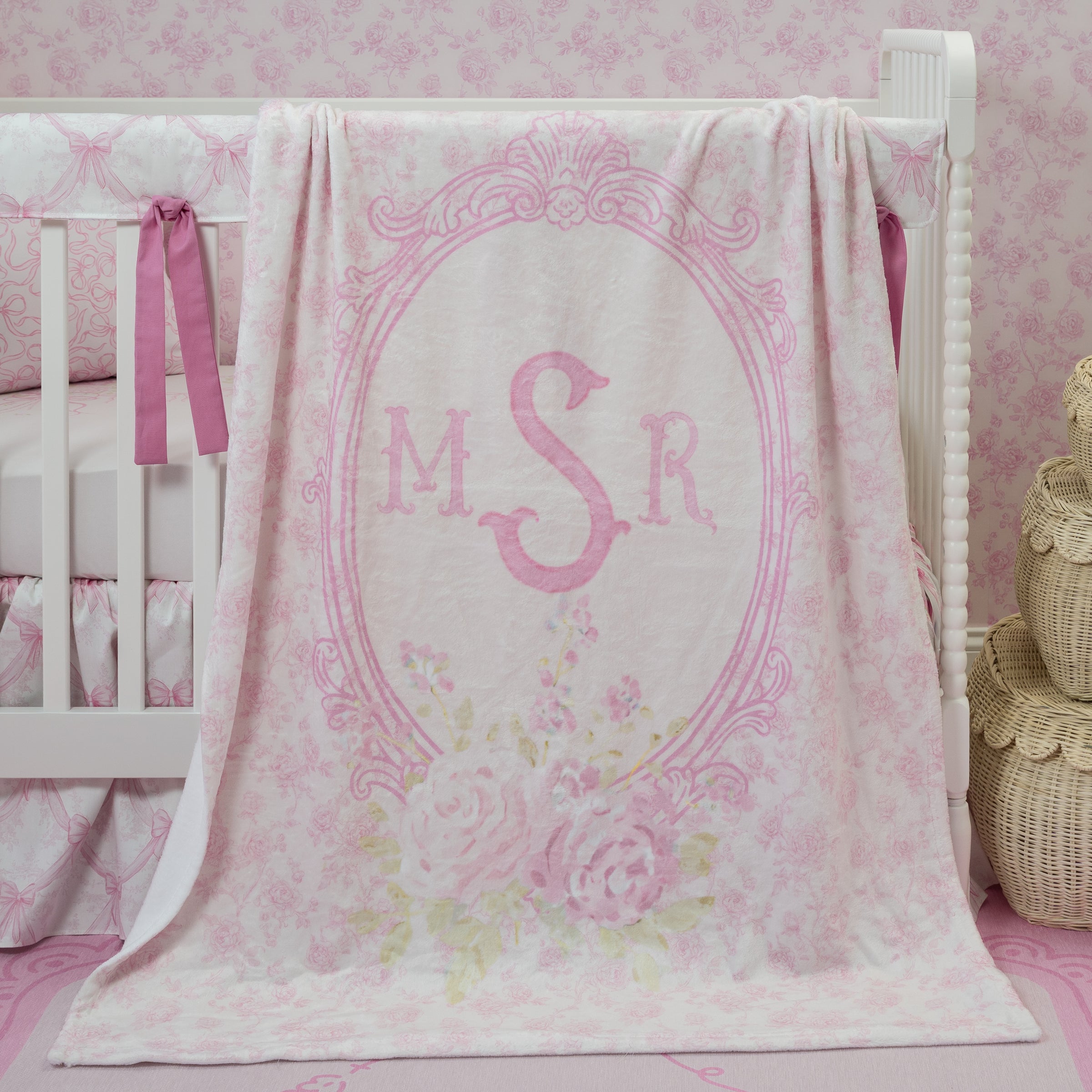 Minky Blanket | Pink Parlor Monogram