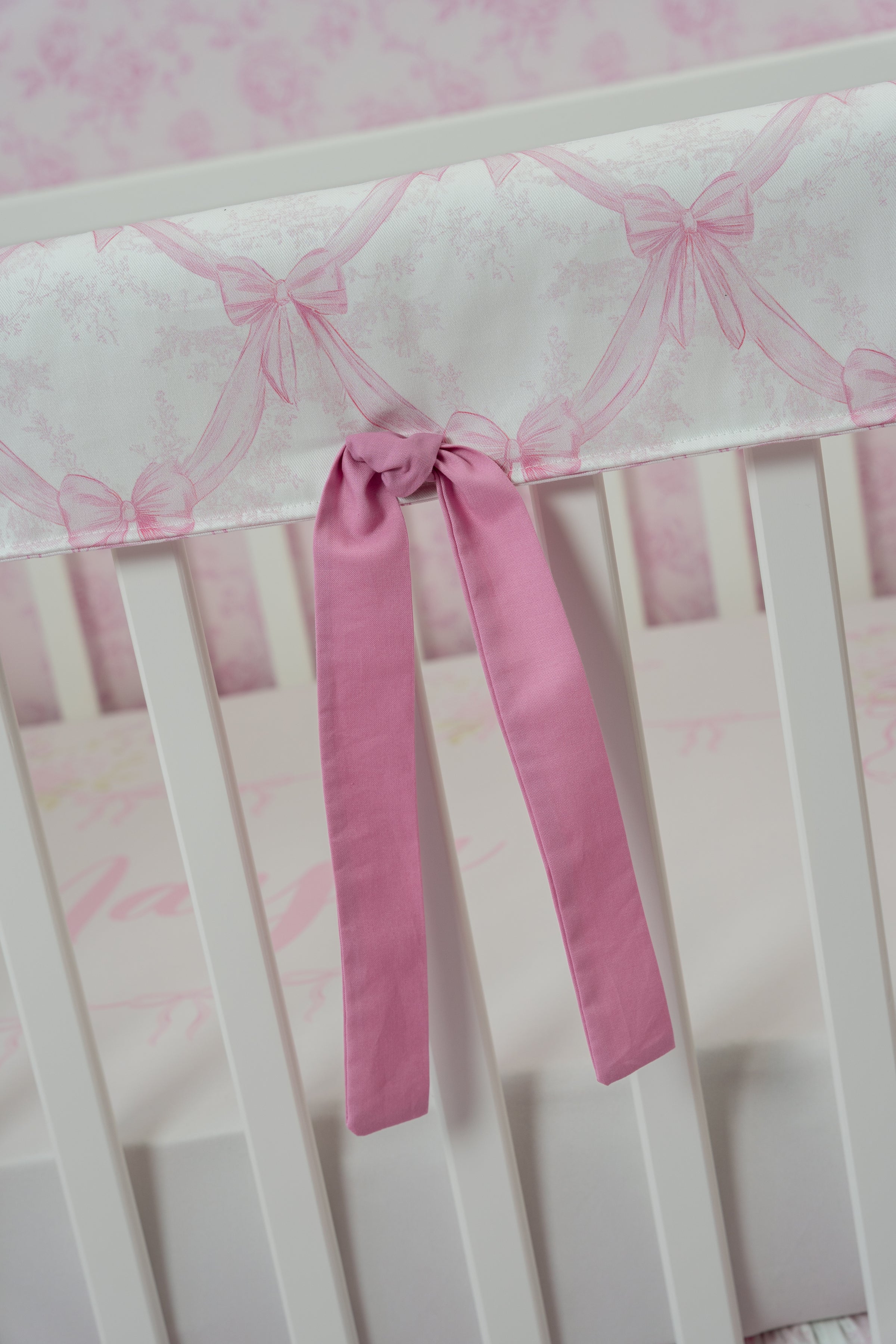 Crib Rail Cover | Pink Promise + Pretty Bows