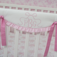 Crib Rail Cover | Pretty in Pink Monogram