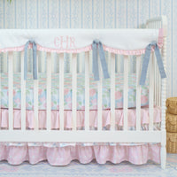 Crib Rail Cover | Preppy Heirloom Monogram