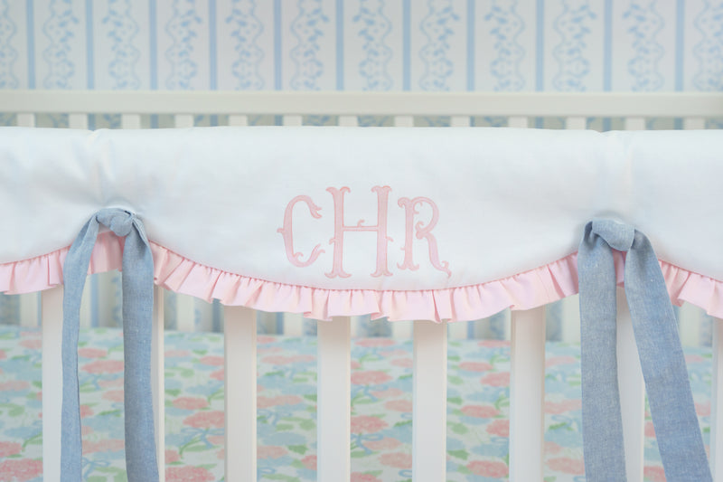Crib Rail Cover | Preppy Heirloom Monogram