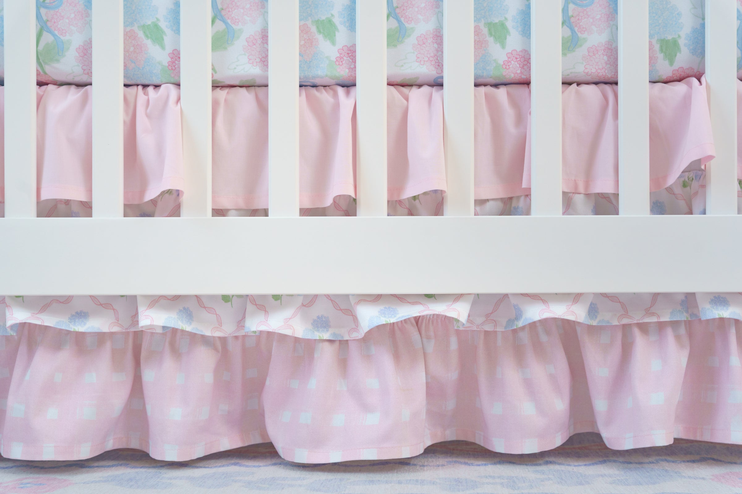 Crib Bedding Set | Scalloped Preppy Heirloom