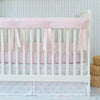 Crib Rail Cover | Bow & Bloom + Baby Pink Watercolor Gingham