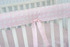 Crib Rail Cover | Bow & Bloom + Baby Pink Watercolor Gingham