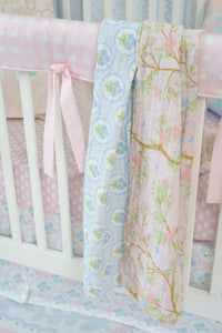 Crib Skirt | Ribbon Trellis