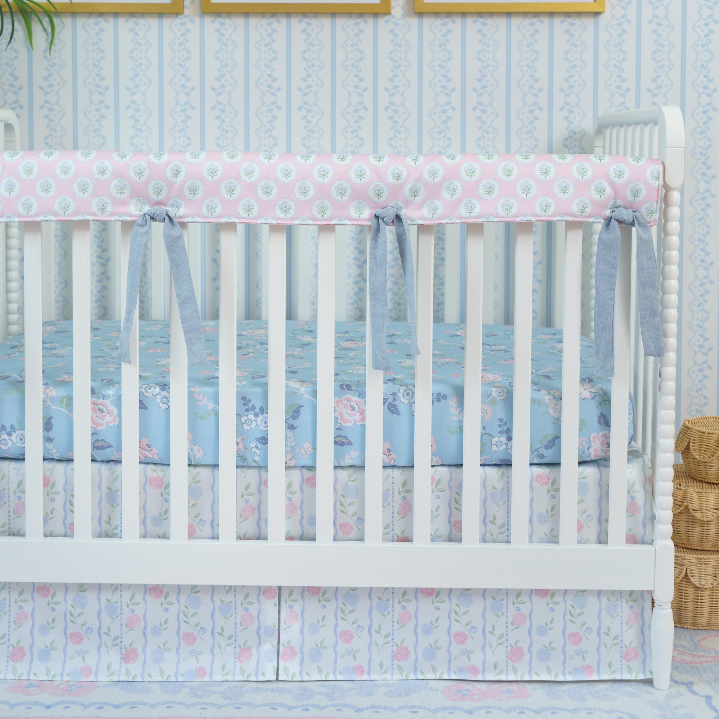 Crib Bedding Set | French Blue Floral