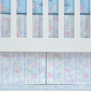 Crib Skirt | Hydrangea Stripe
