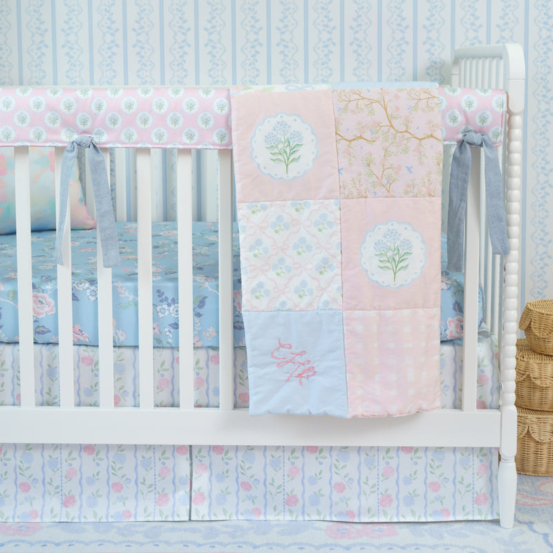 Crib Skirt | Hydrangea Stripe