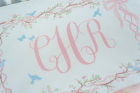 Personalized Crib Sheet | Ribboned Chinoiserie