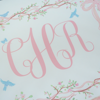 Personalized Crib Sheet | Ribboned Chinoiserie