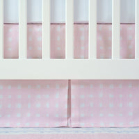Crib Skirt | Pink Watercolor Gingham