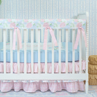 Crib Rail Cover | Hydrangea Bow + Ribbon Trellis