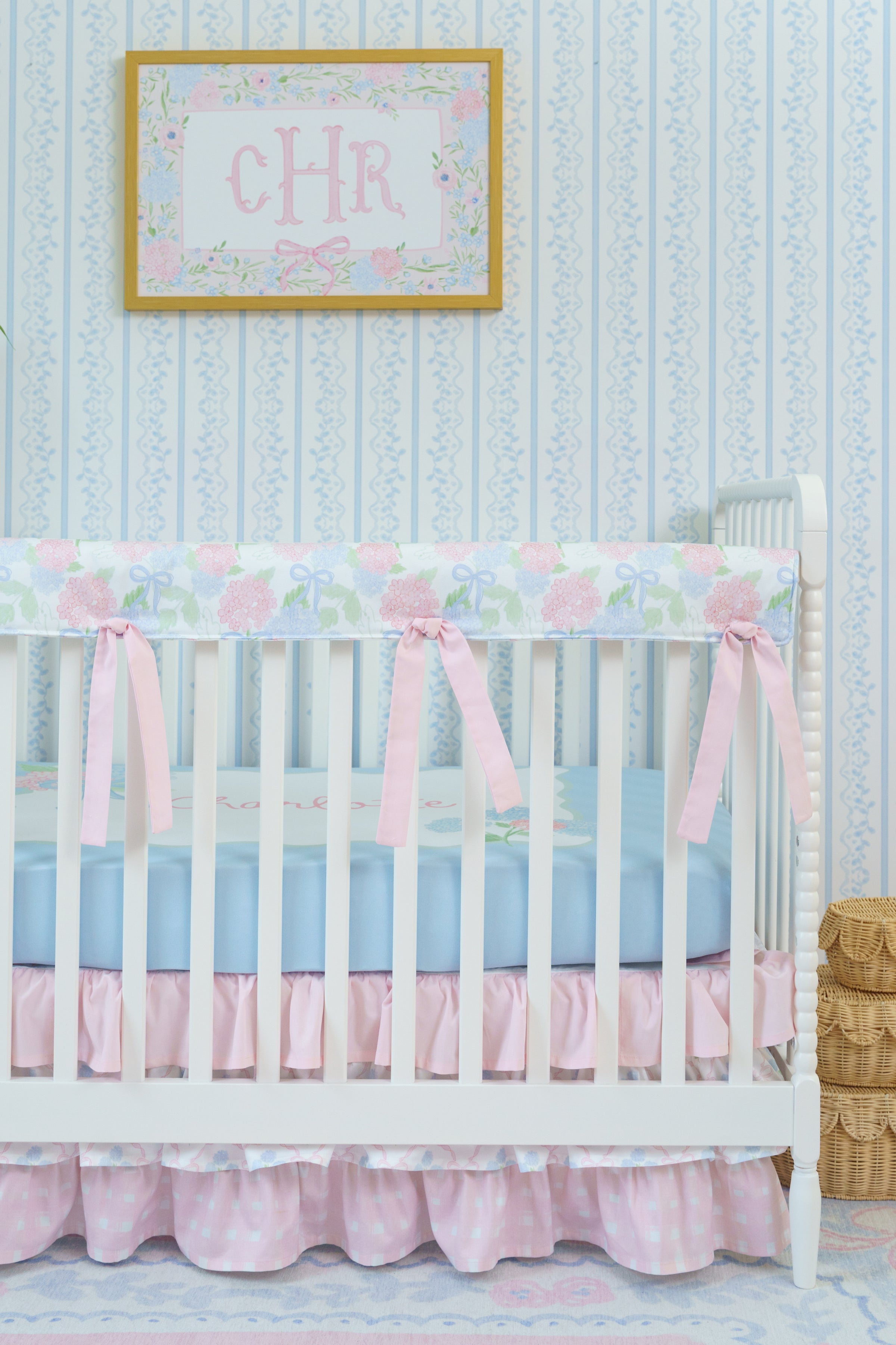 Crib Bedding Set | Hydrangea Bow