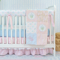 Crib Rail Cover | Hydrangea Bow + Ribbon Trellis