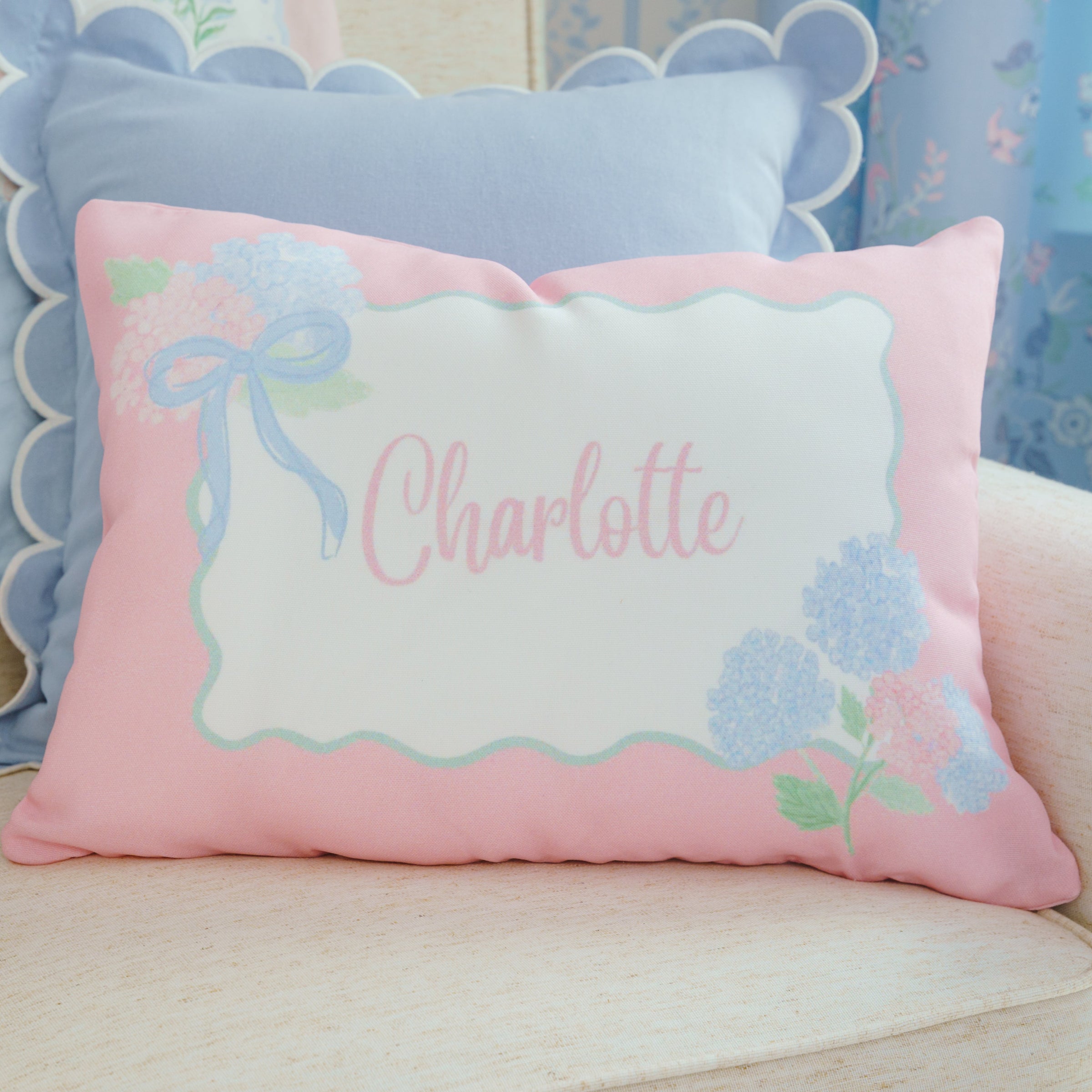 Throw Pillow | Personalized Hydrangeas