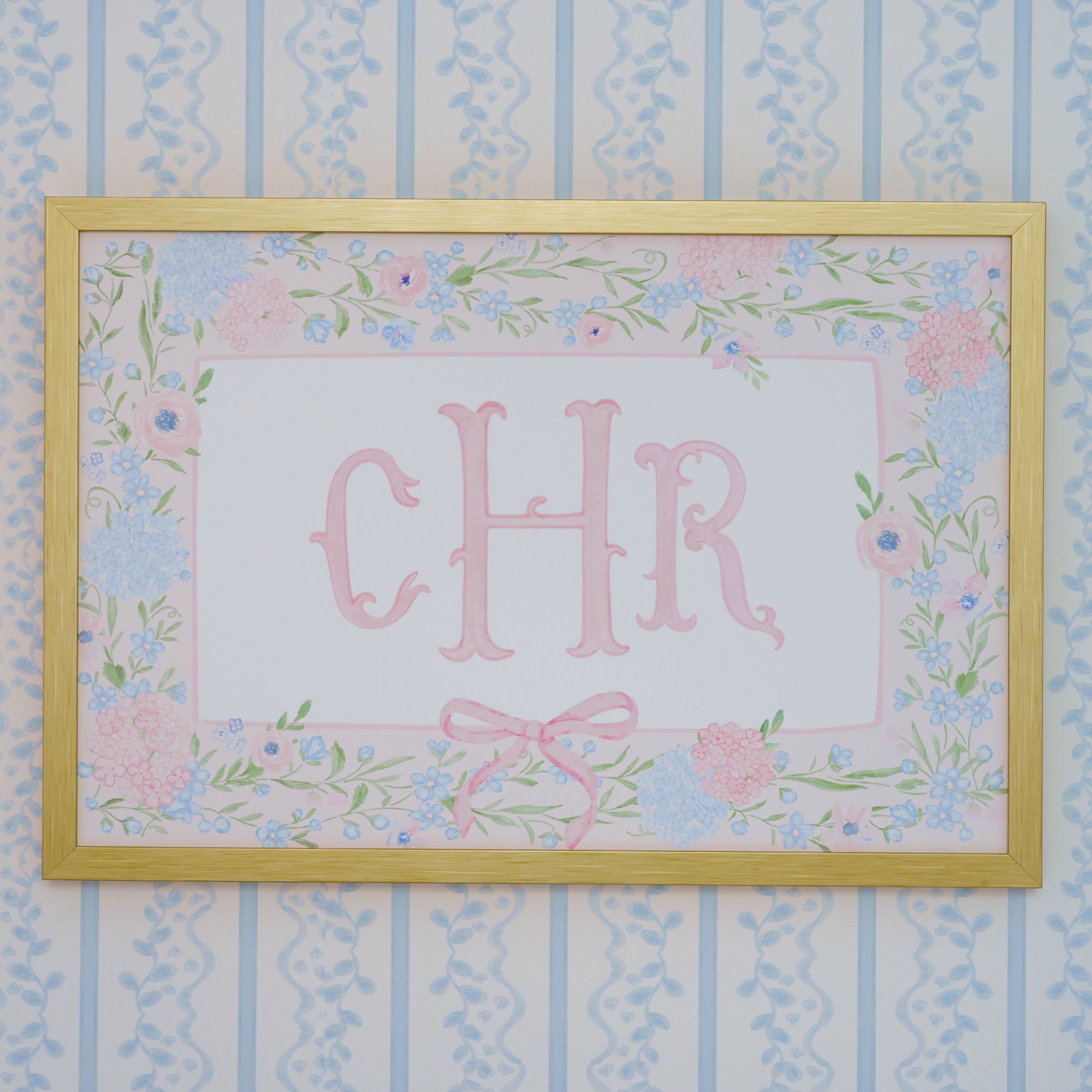 Personalized Nursery Art | Floral Monogram
