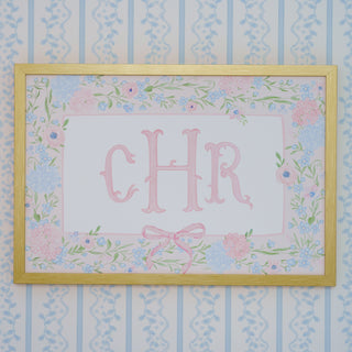 Personalized Nursery Art | Floral Monogram