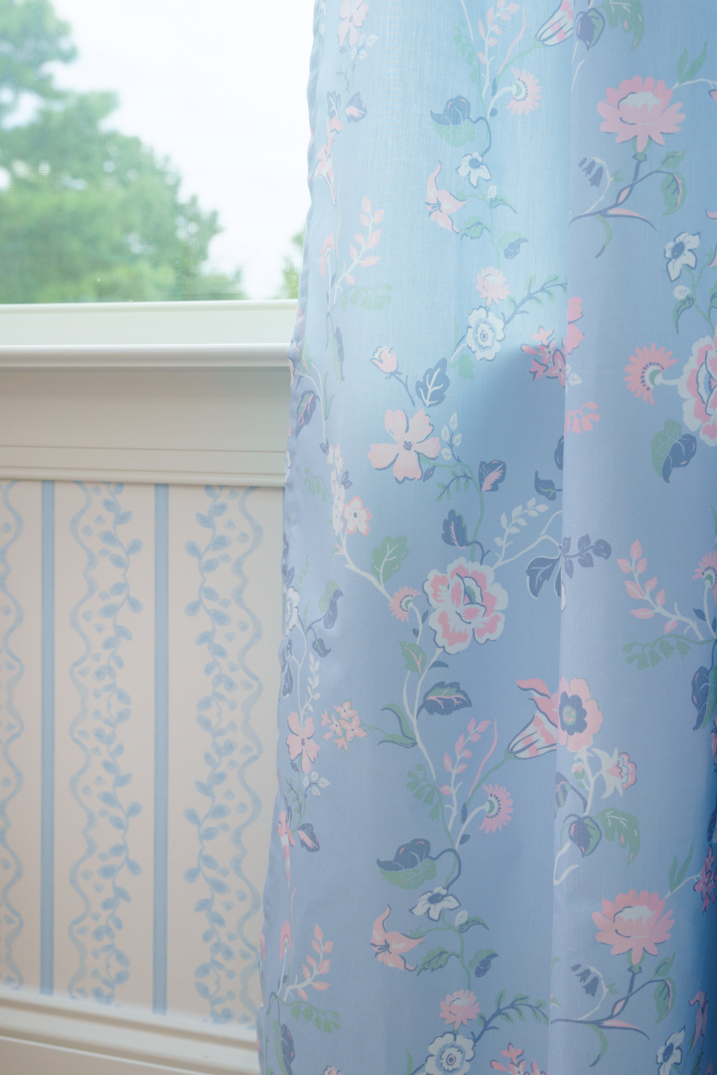 Curtain Panel | French Blue Floral