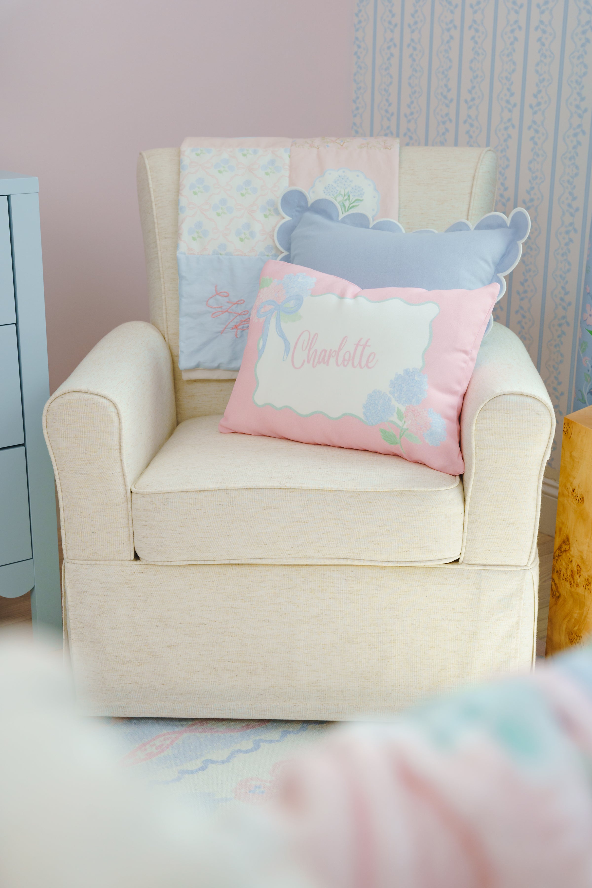Throw Pillow | Personalized Hydrangeas